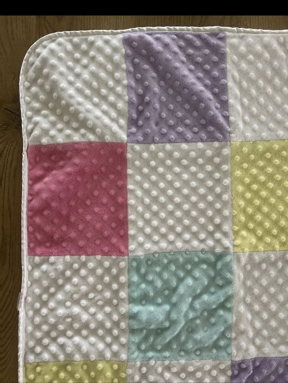 Circo Patchwork Baby Blanket Pastel Minky Pink